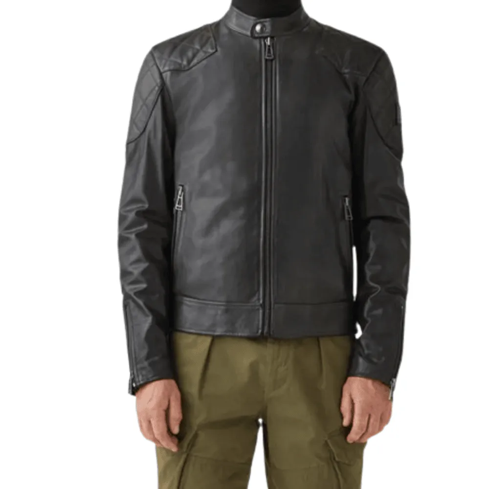 Ranveer Genuine Leather Racer Jacket for Men