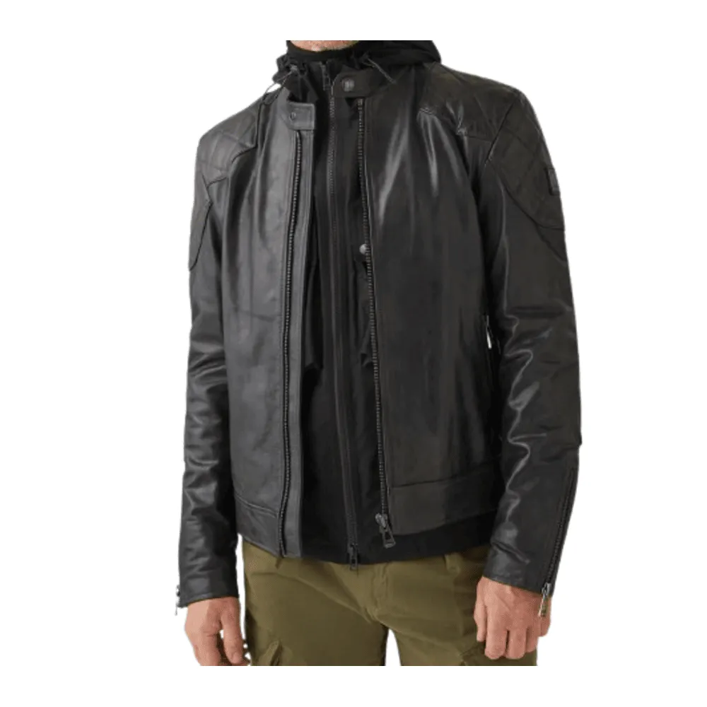 Ranveer Genuine Leather Racer Jacket for Men