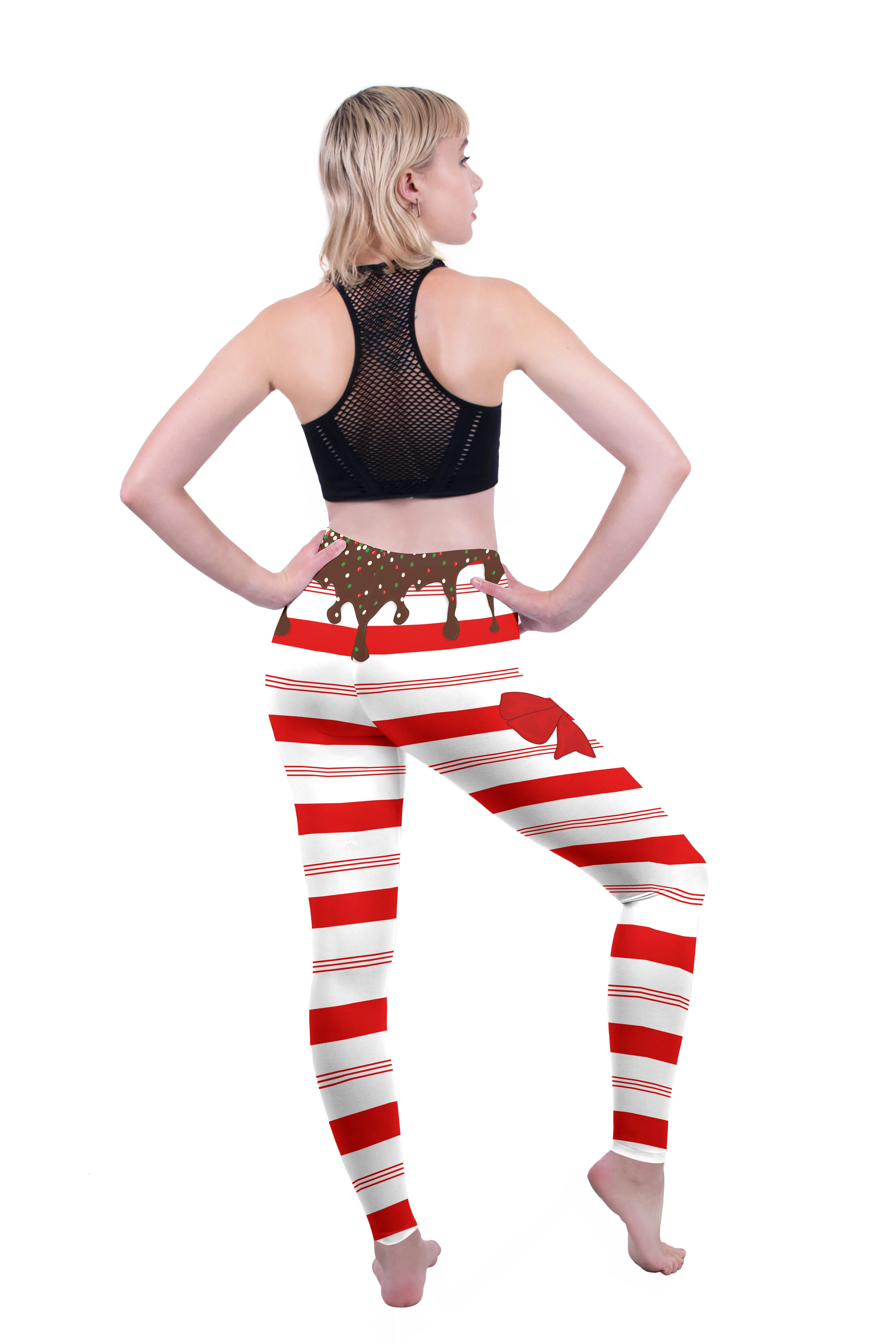 Regular Leggings (8-14 UK Size) - Sweet Candy Cane