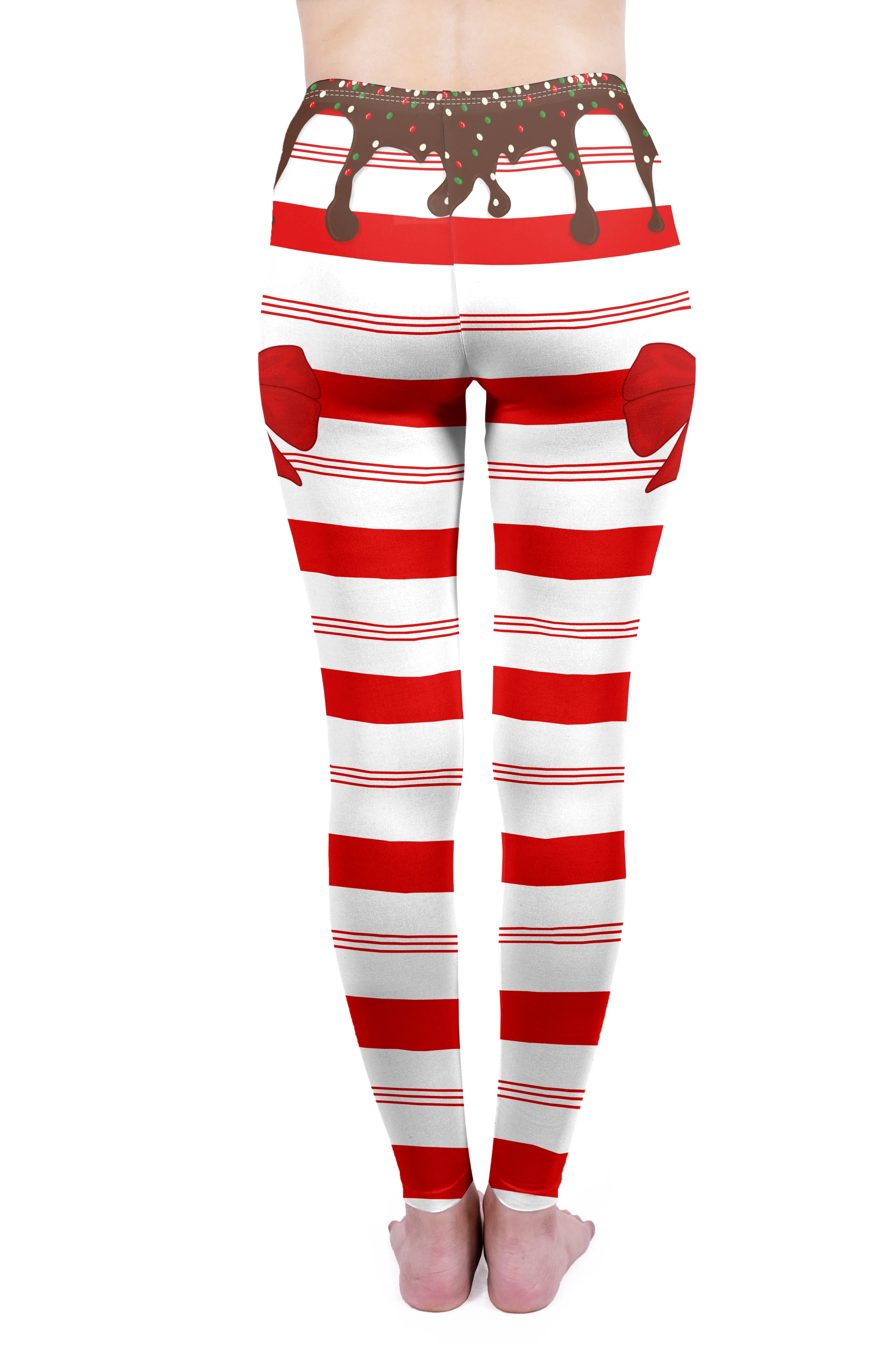 Regular Leggings (8-14 UK Size) - Sweet Candy Cane