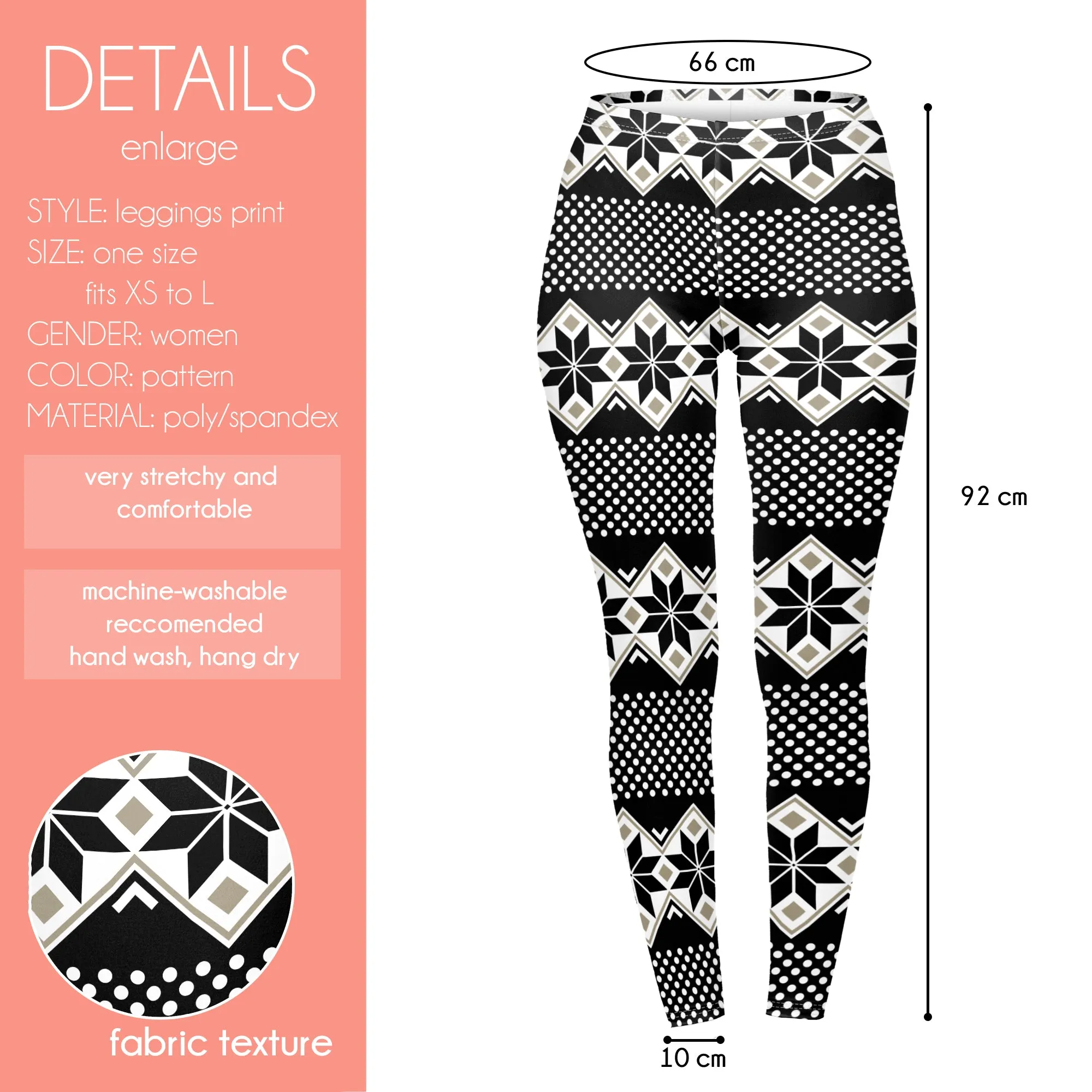 Regular Leggings (8-14 UK Size) - Winter Dots