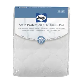 Sealy Stain Protection Waterproof Fitted Crib Mattress Pad