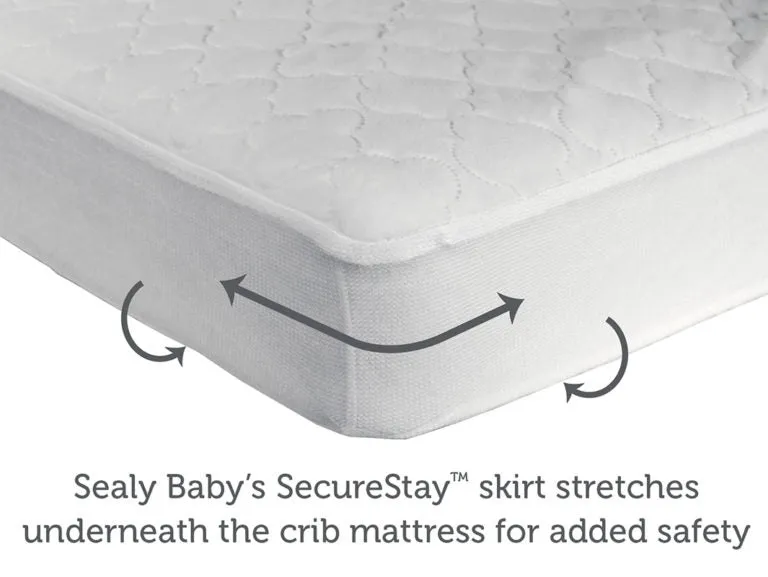 Sealy Stain Protection Waterproof Fitted Crib Mattress Pad