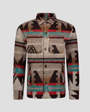 SG Quilted Aztec Shirt Jacket - Brown   Teal