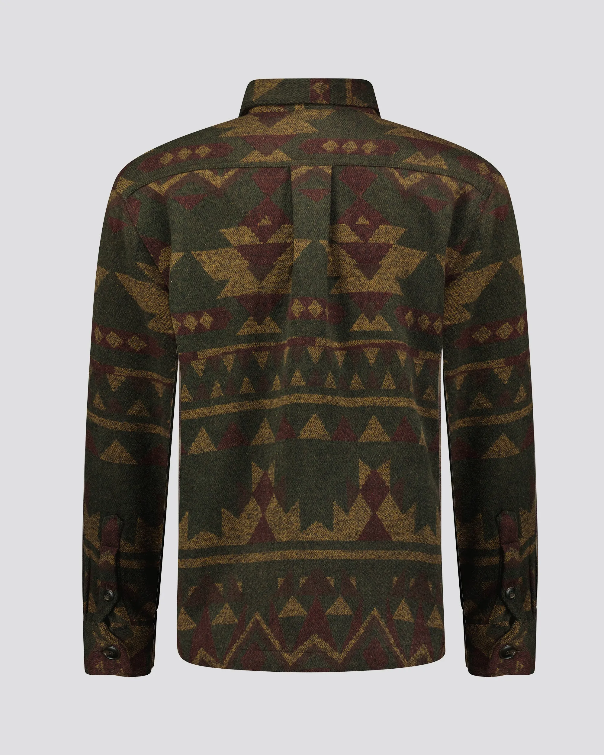 SG Quilted Aztec Shirt Jacket - Military Green   Mustard