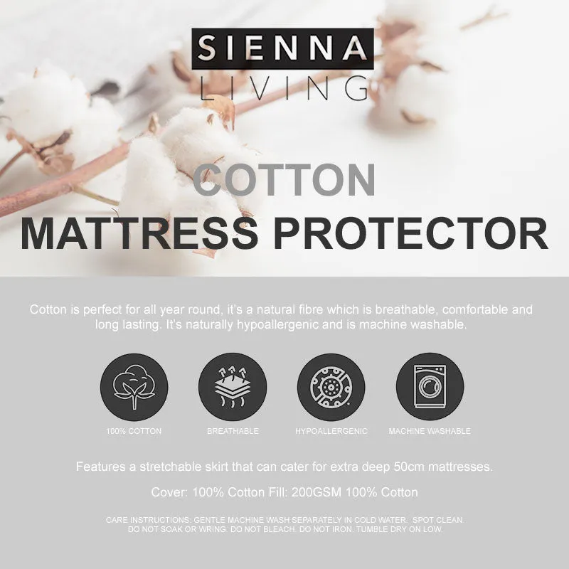 Sienna Living Premium Cotton Mattress Protector