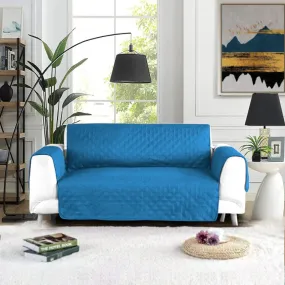 Sofa Cover-Aqua Blue With Pockets