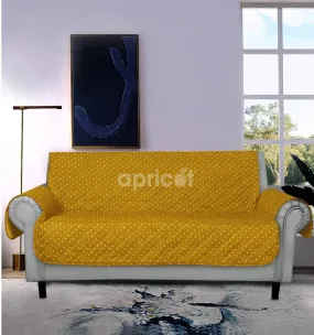 Sofa Cover-Mustard Polka With Pockets