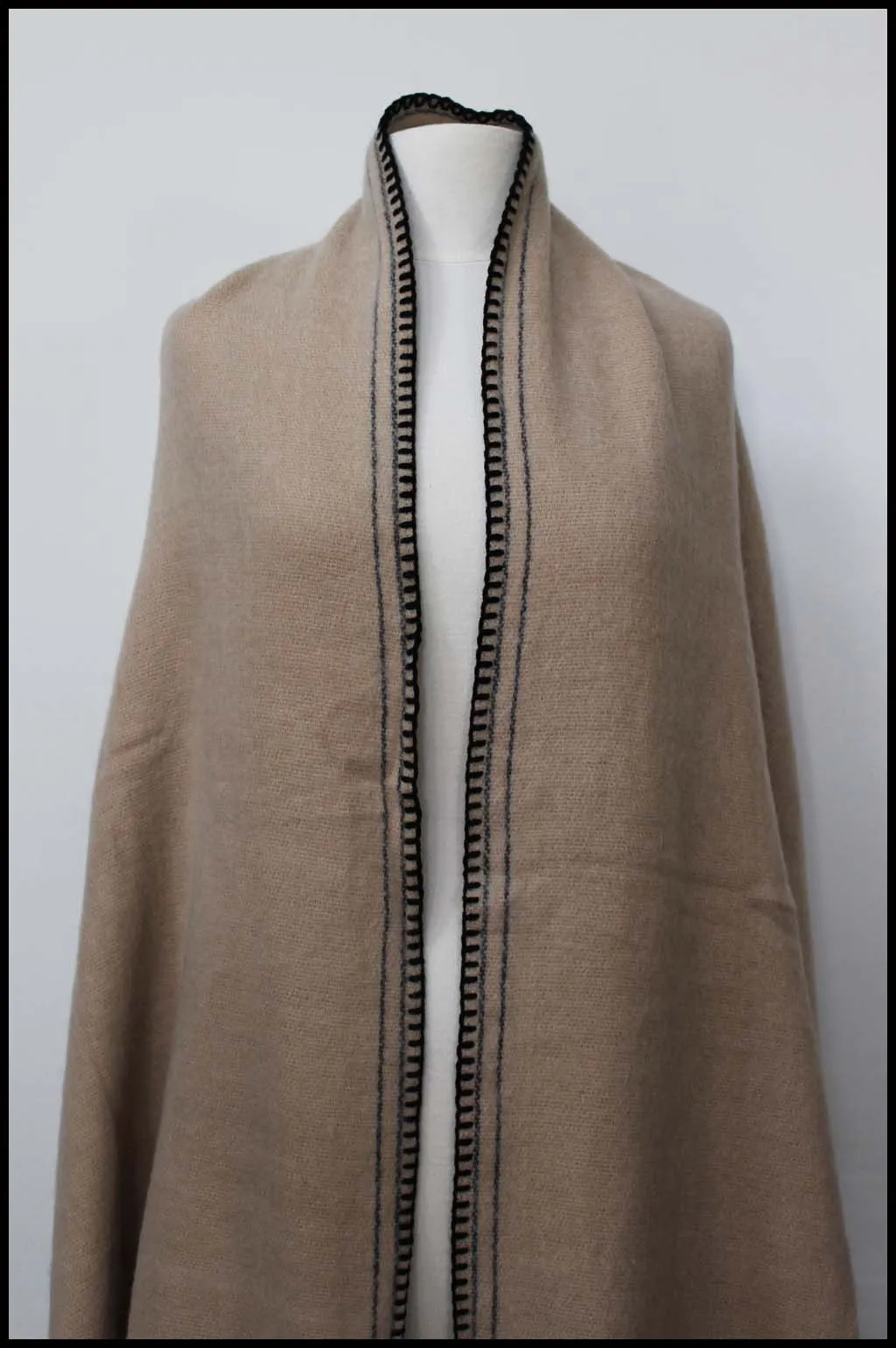 Solid Oblong Winter Scarf with Thread Edge