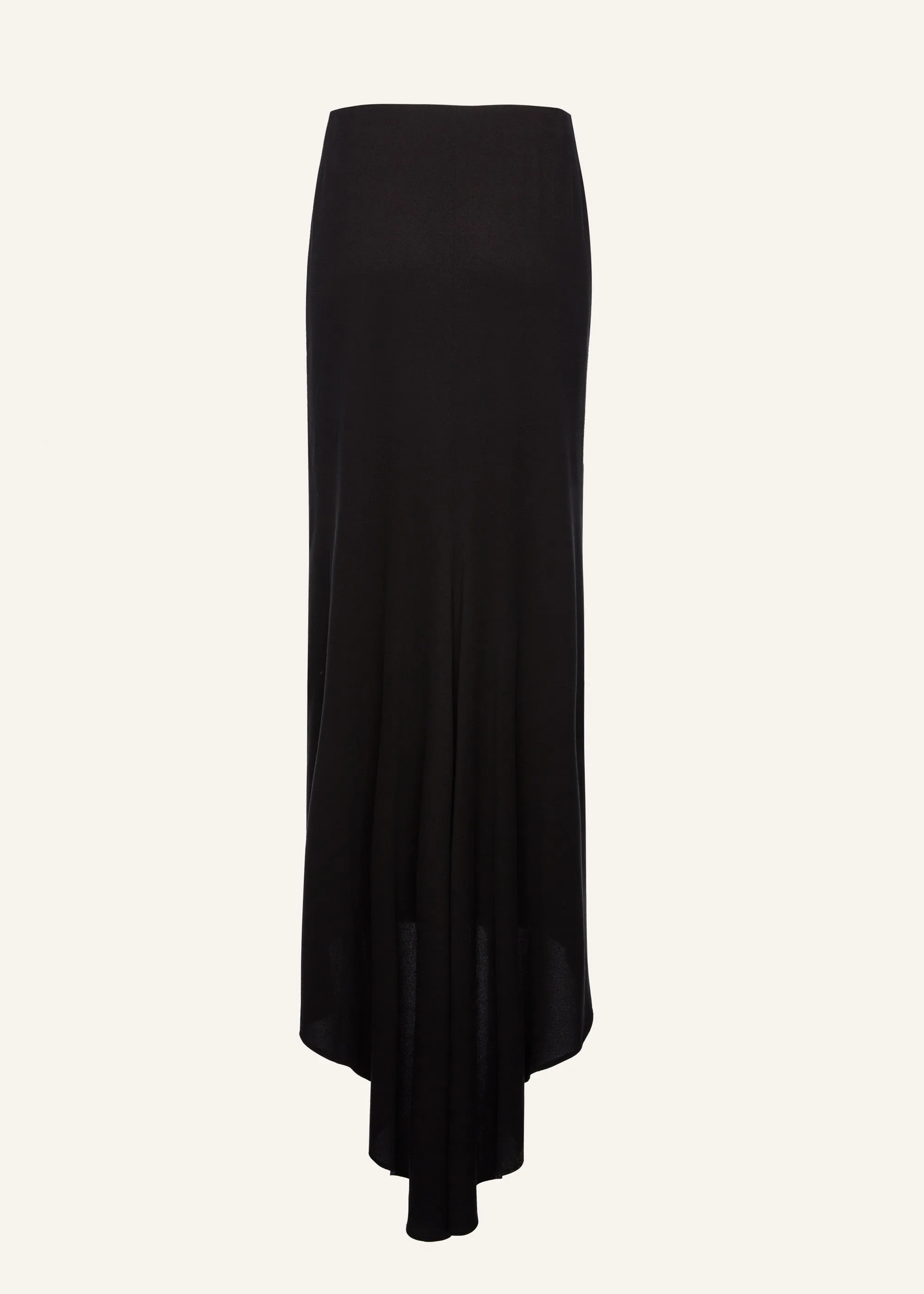 Stretch silk maxi skirt in black