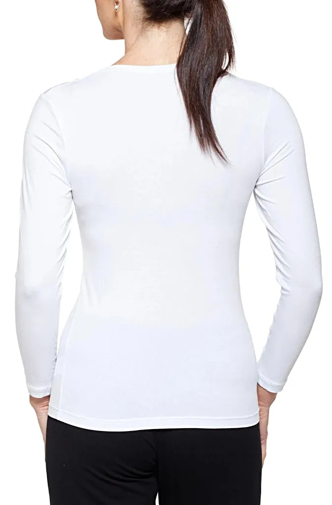 Tani Long Sleeve Scoop Neck Fitted Tee