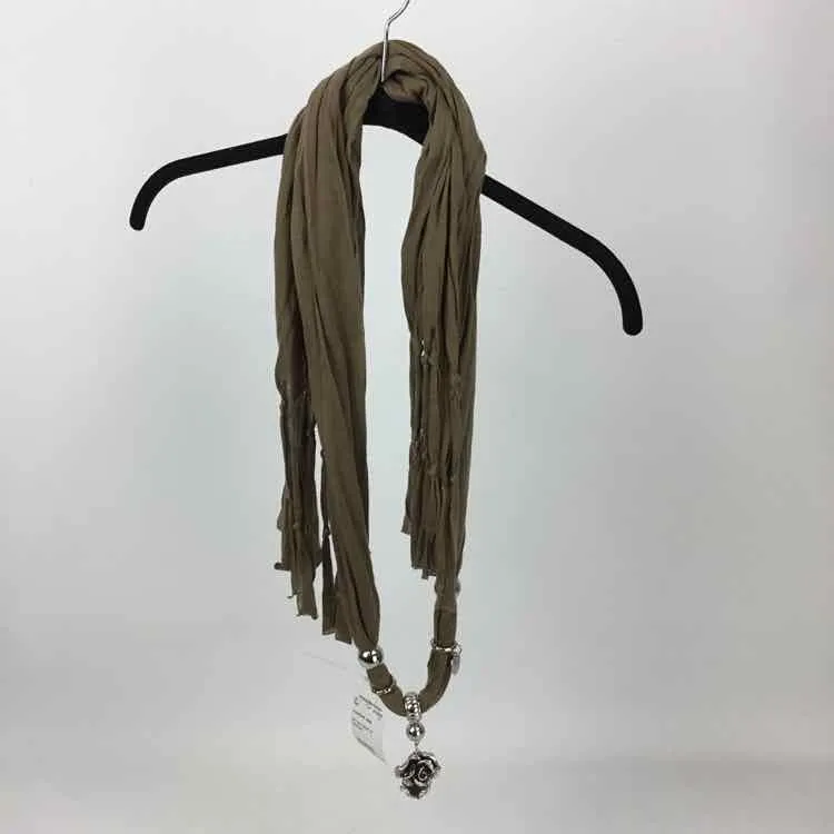 Taupe/Silver Metal Scarf