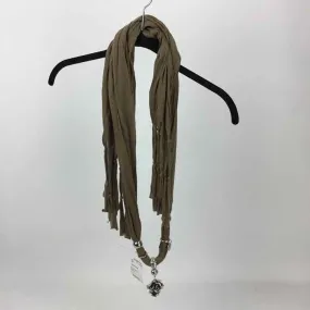 Taupe/Silver Metal Scarf