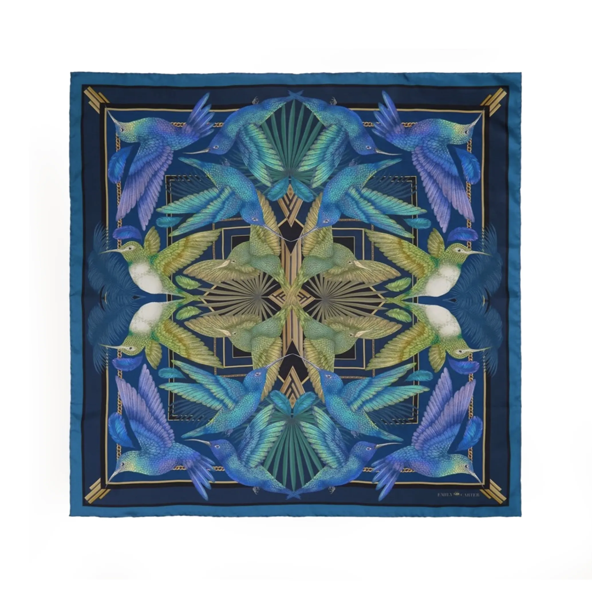 The Midnight Hummingbird Scarf | 130x130cm