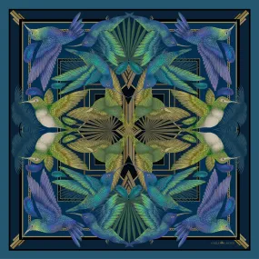 The Midnight Hummingbird Scarf | 130x130cm