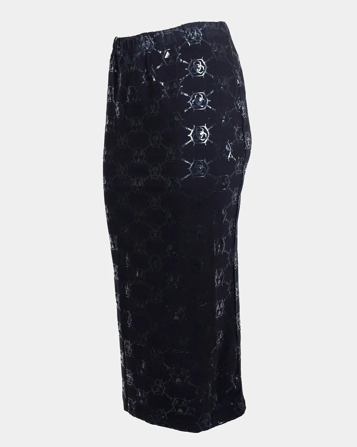 TOXIC MONOGRAM MAXI SKIRT BLACK