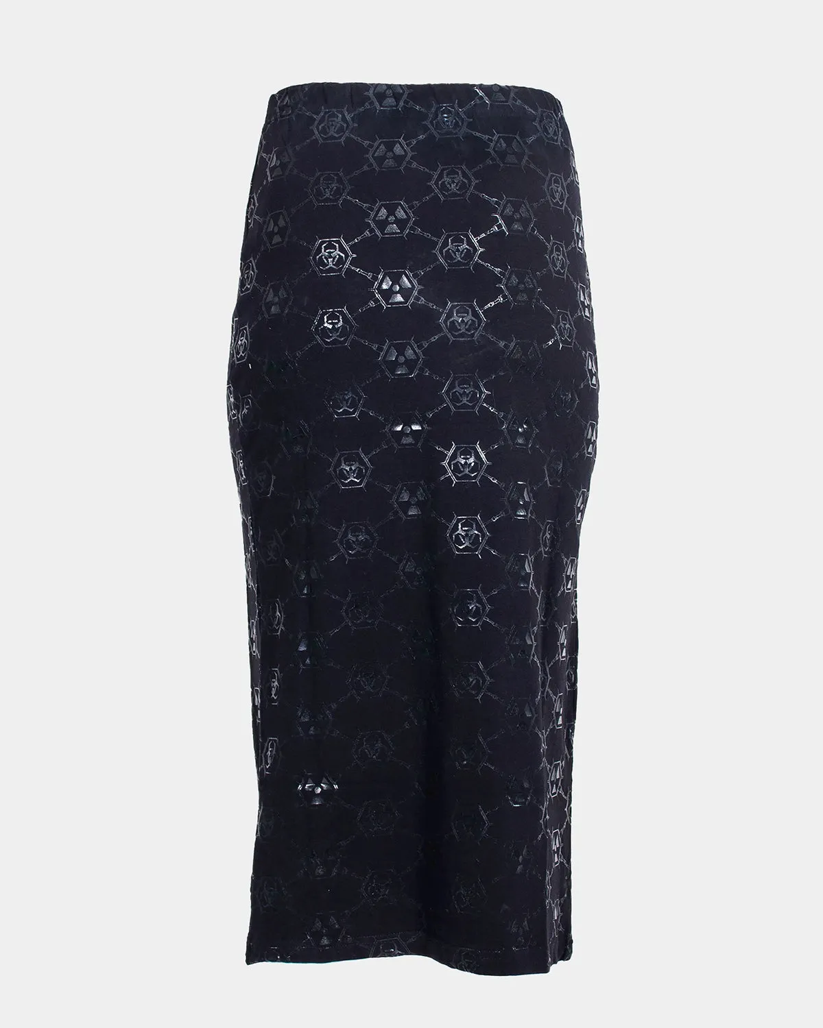 TOXIC MONOGRAM MAXI SKIRT BLACK