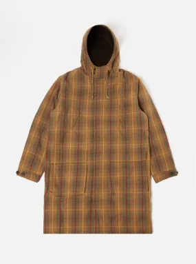 Universal Works Hebrides Parka in Cinnamon British Drywax Check