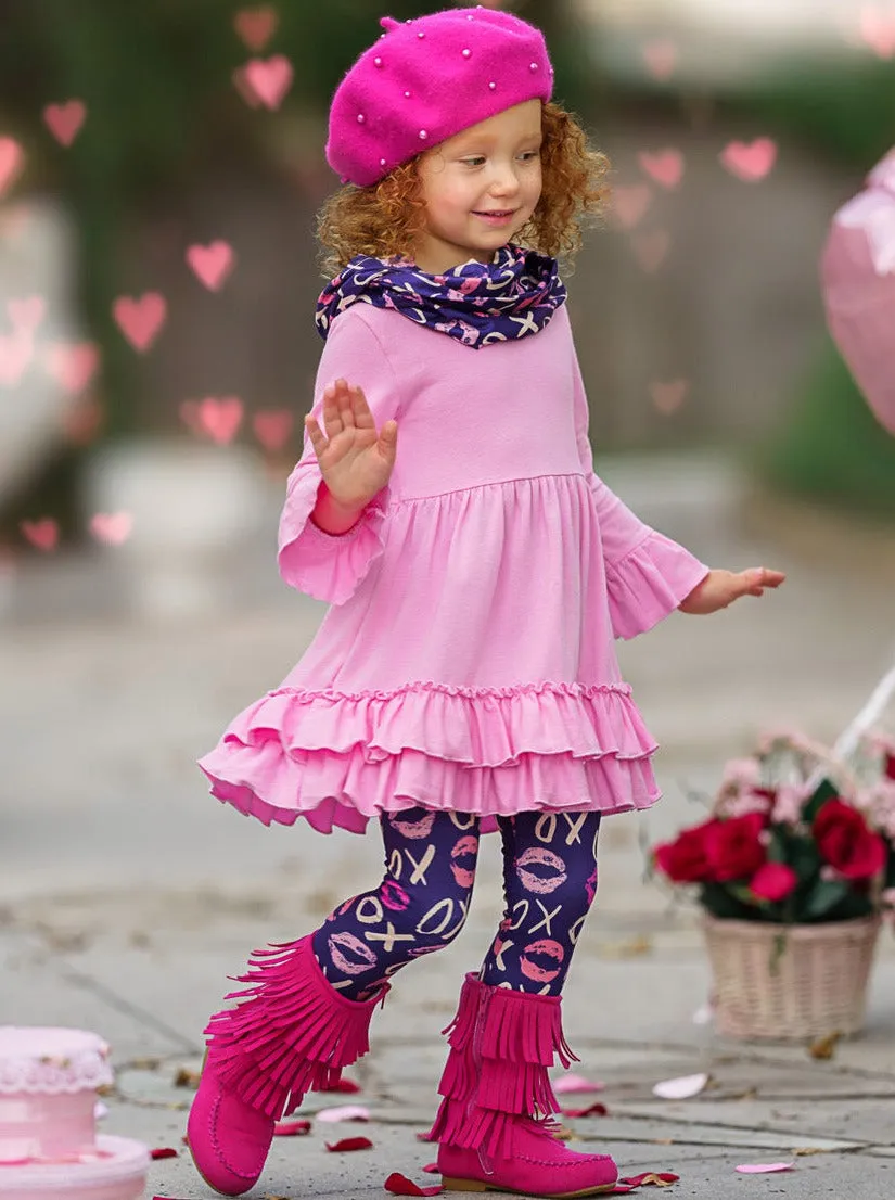 Valentine Kisses Tunic, Scarf and Legging Set