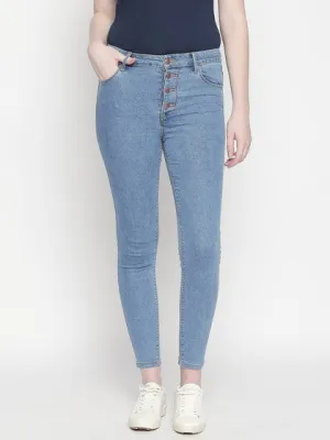 Vienna High Waist Jeans With Four Buttons