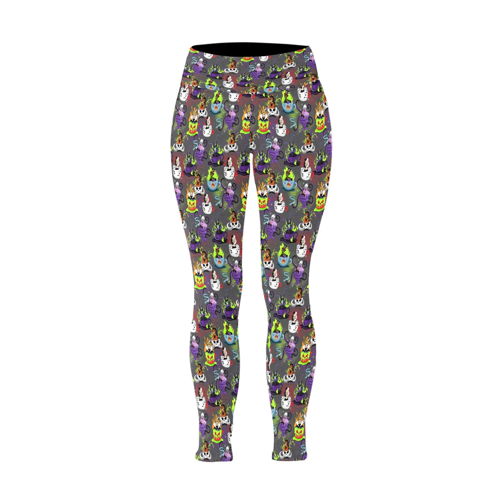 Villains Tea Cups Women's Plus Size Athletic Leggings