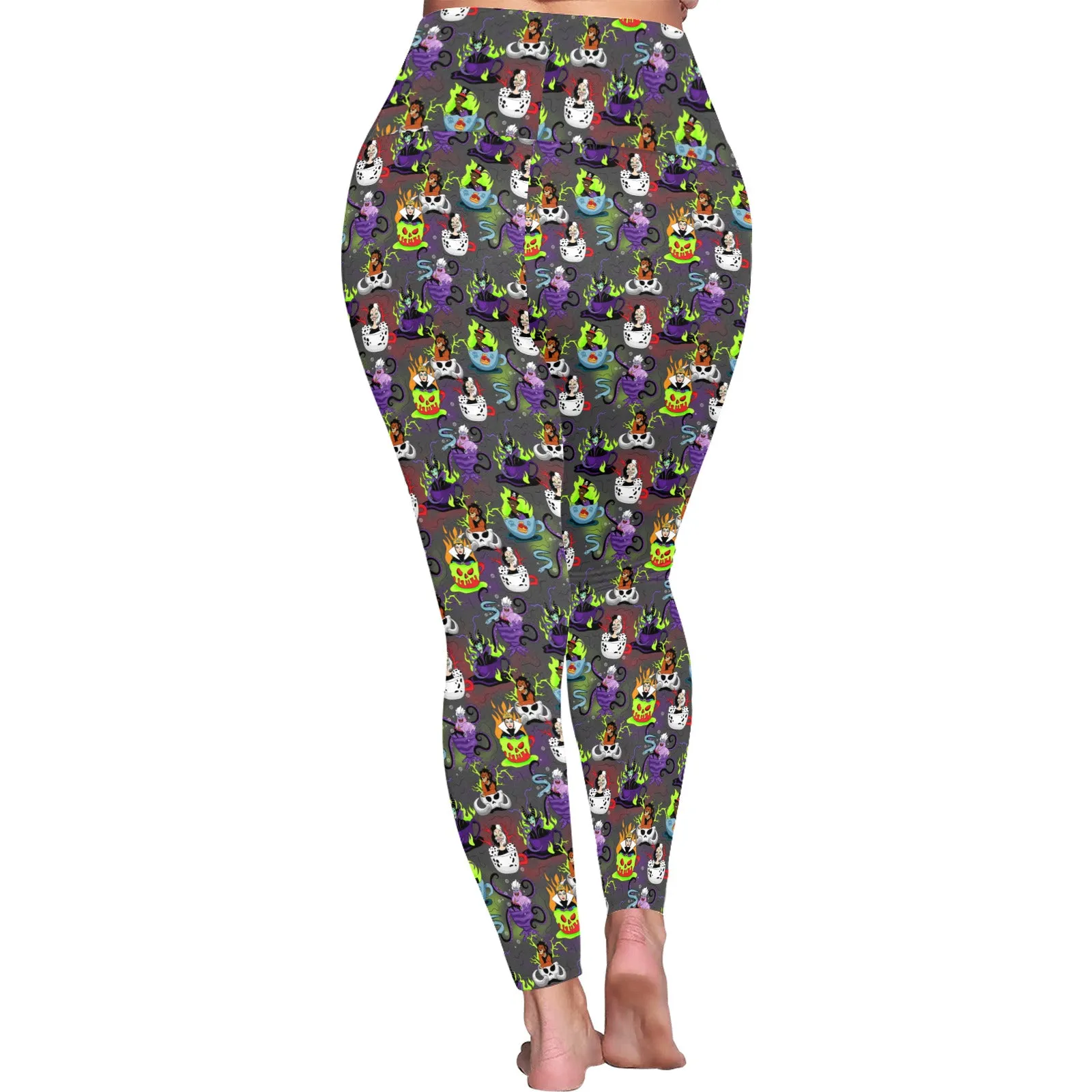 Villains Tea Cups Women's Plus Size Athletic Leggings