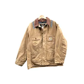 Vintage 1990's Carhartt Blanket Lined Tan Construction Chore Jacket