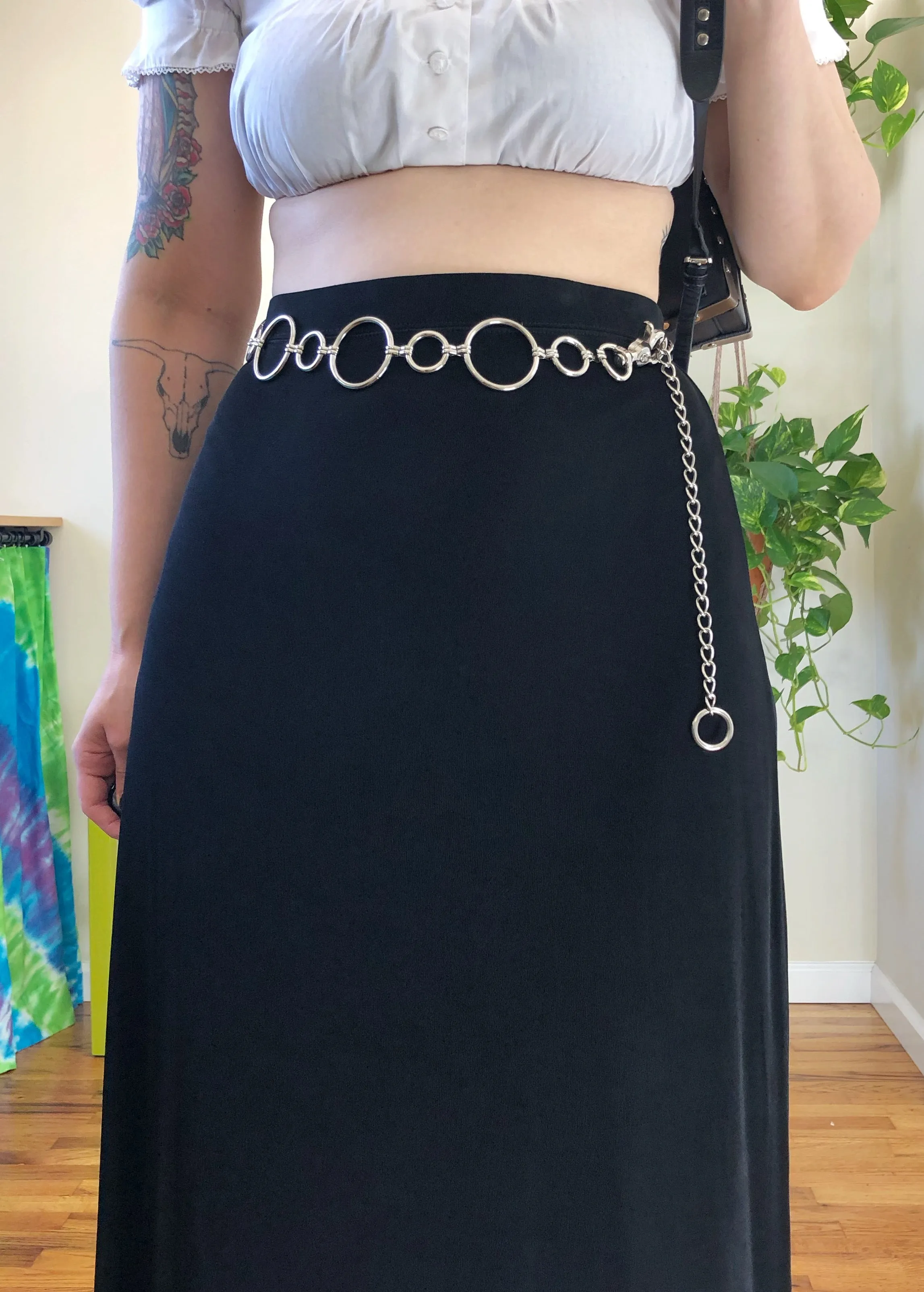 Vintage Slinky Black Maxi Skirt - 3X/4X/5X