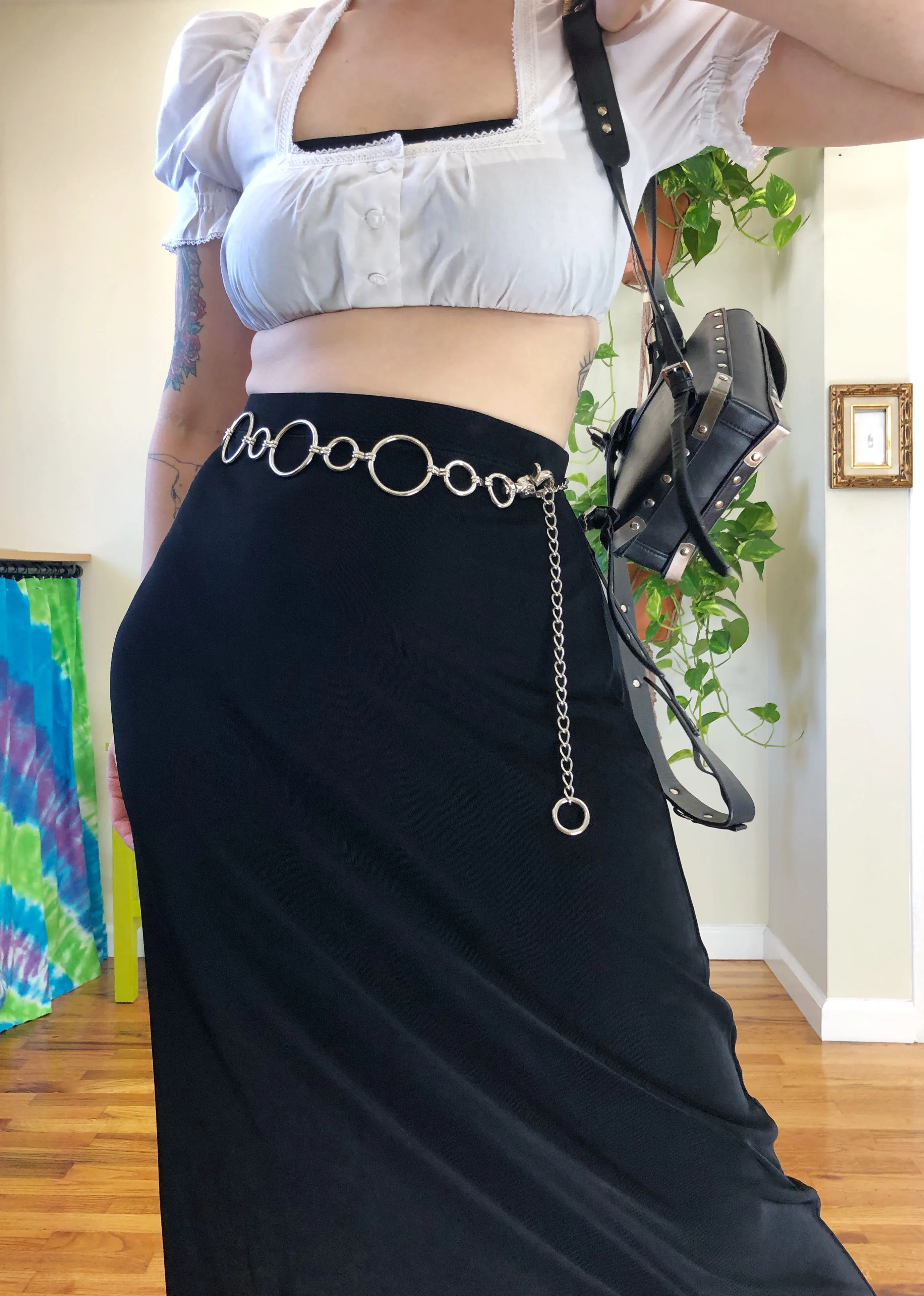 Vintage Slinky Black Maxi Skirt - 3X/4X/5X