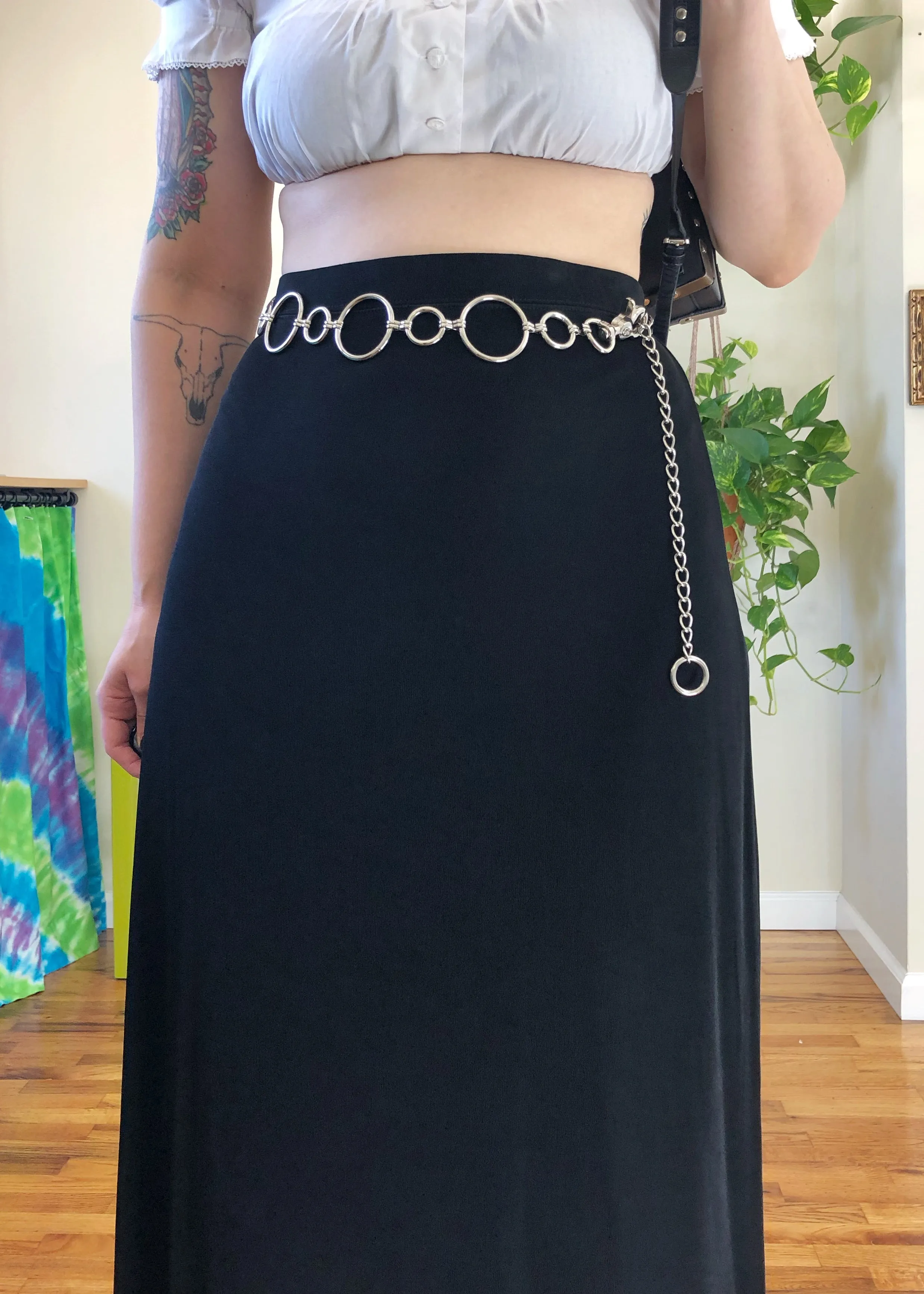 Vintage Slinky Black Maxi Skirt - 3X/4X/5X