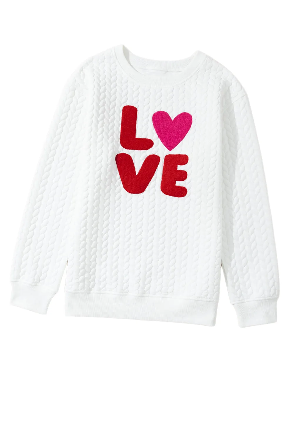 White Merry and Bright Quilted Sweatshirt