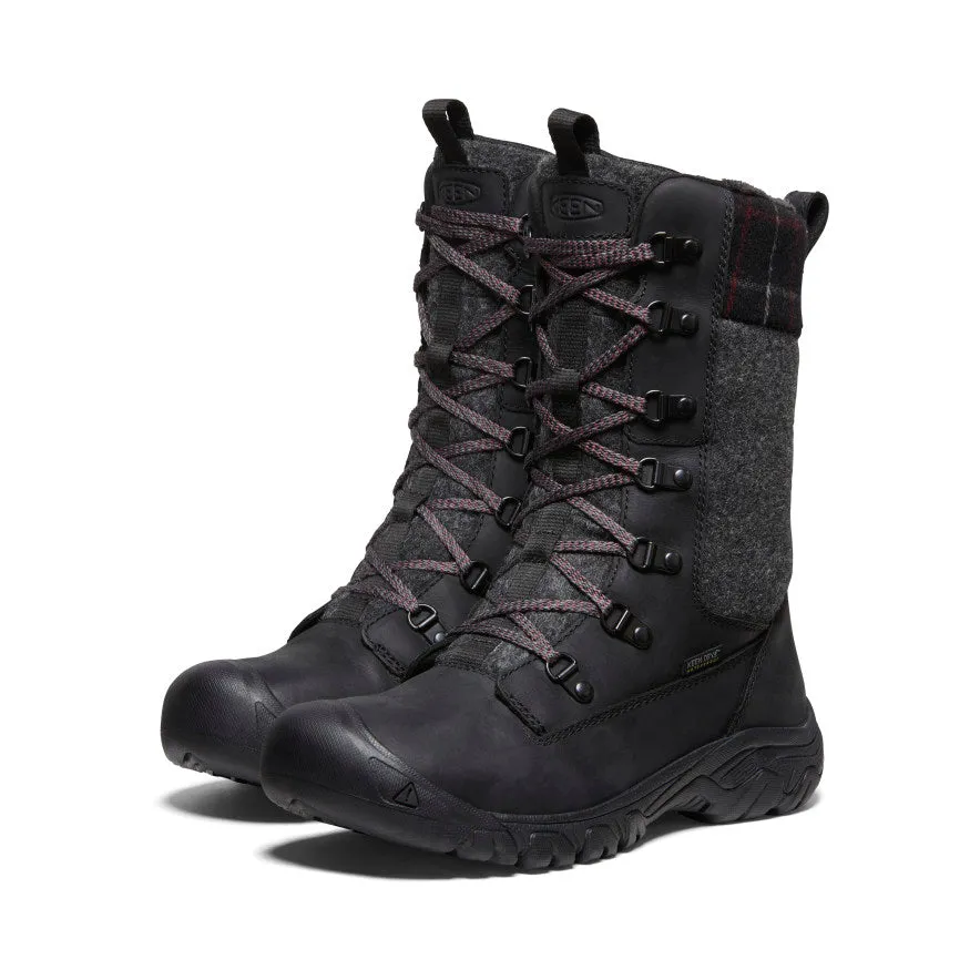 Women's Greta Tall Waterproof Boot  |  Black/Black Plaid