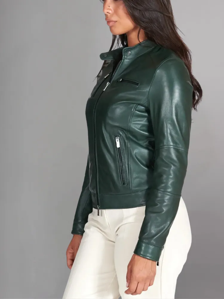 Womens Top Gun Vegan Black Leather Jacket