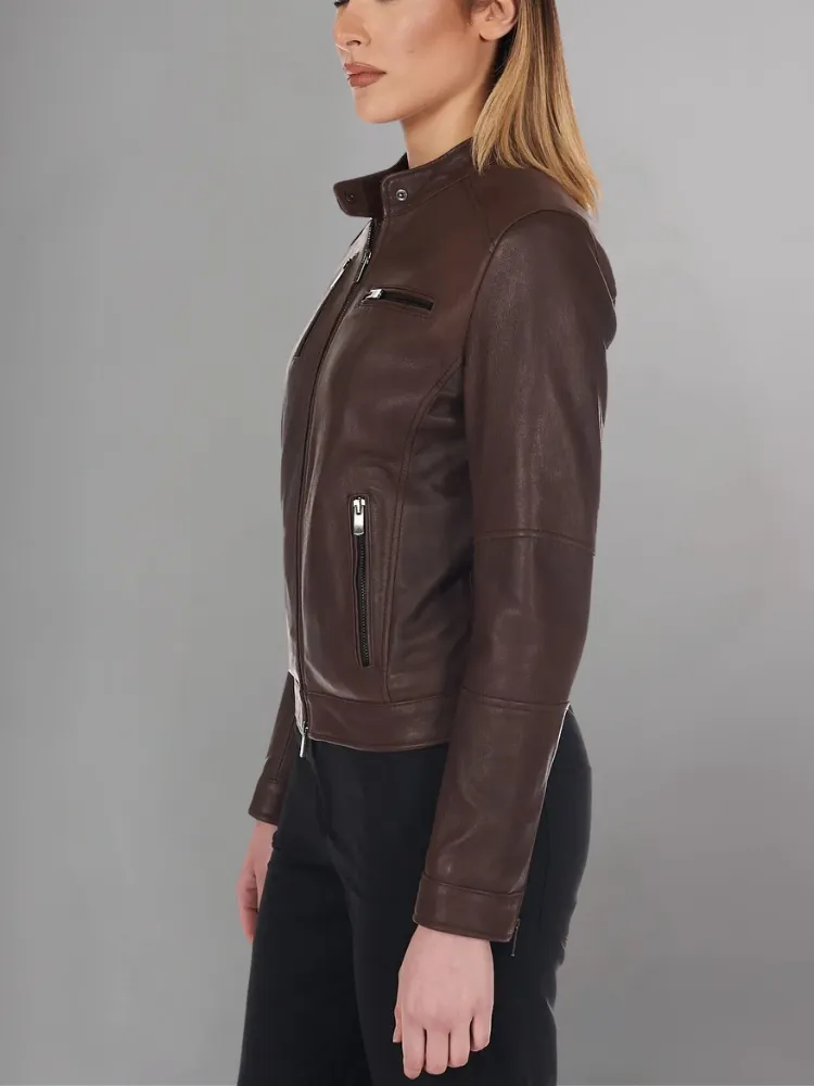 Womens Top Gun Vegan Black Leather Jacket