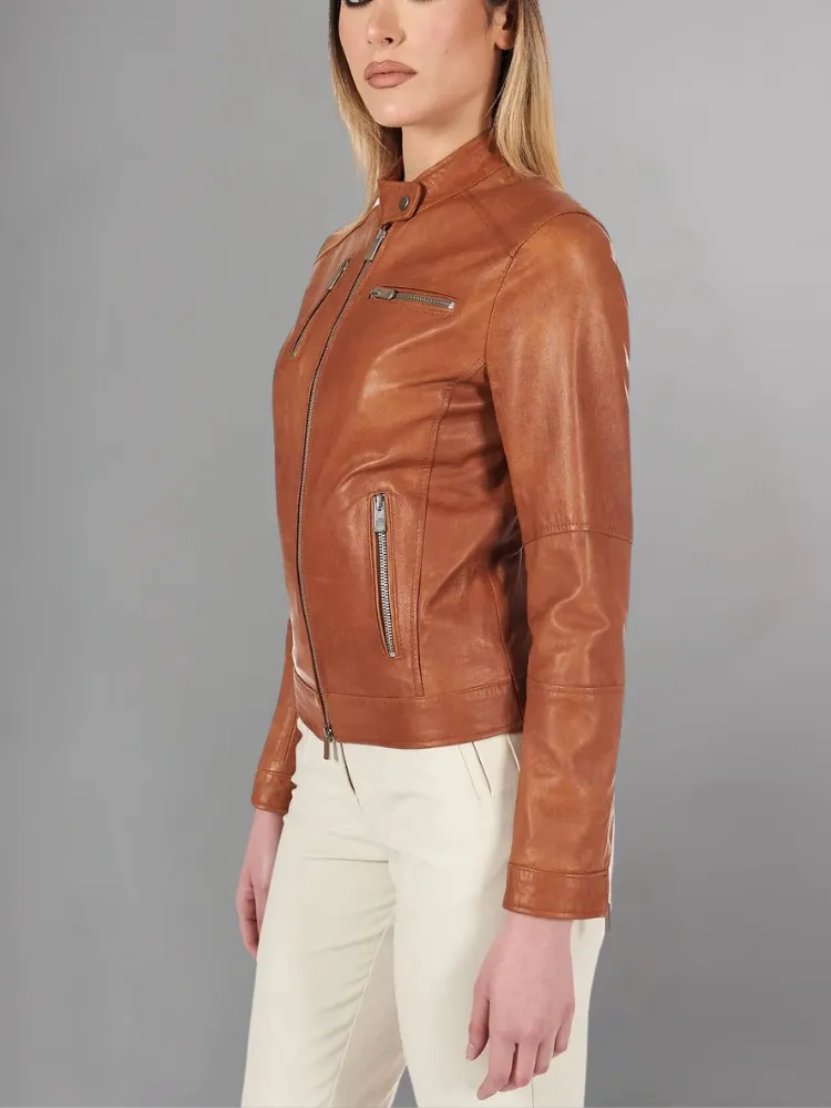 Womens Top Gun Vegan Black Leather Jacket