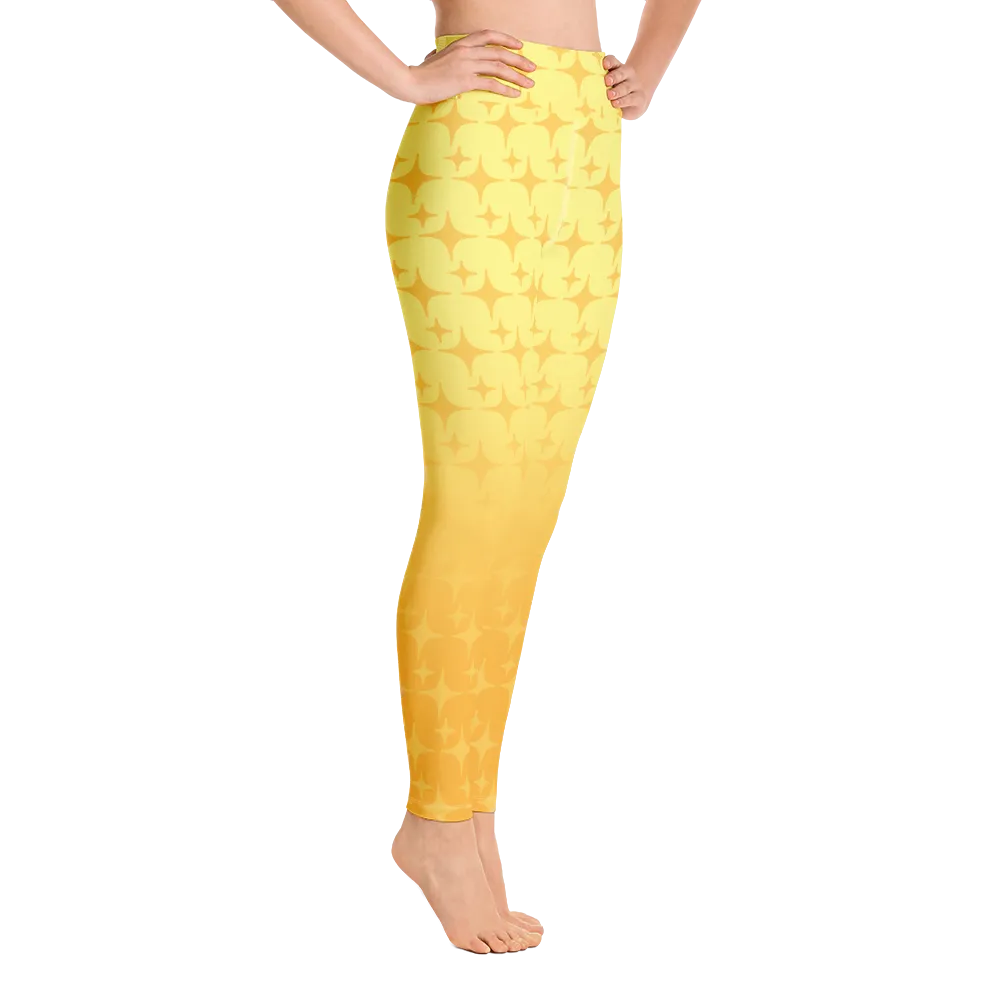 Yellow Ghost Sparkle Leggings (Women's XS-XL)