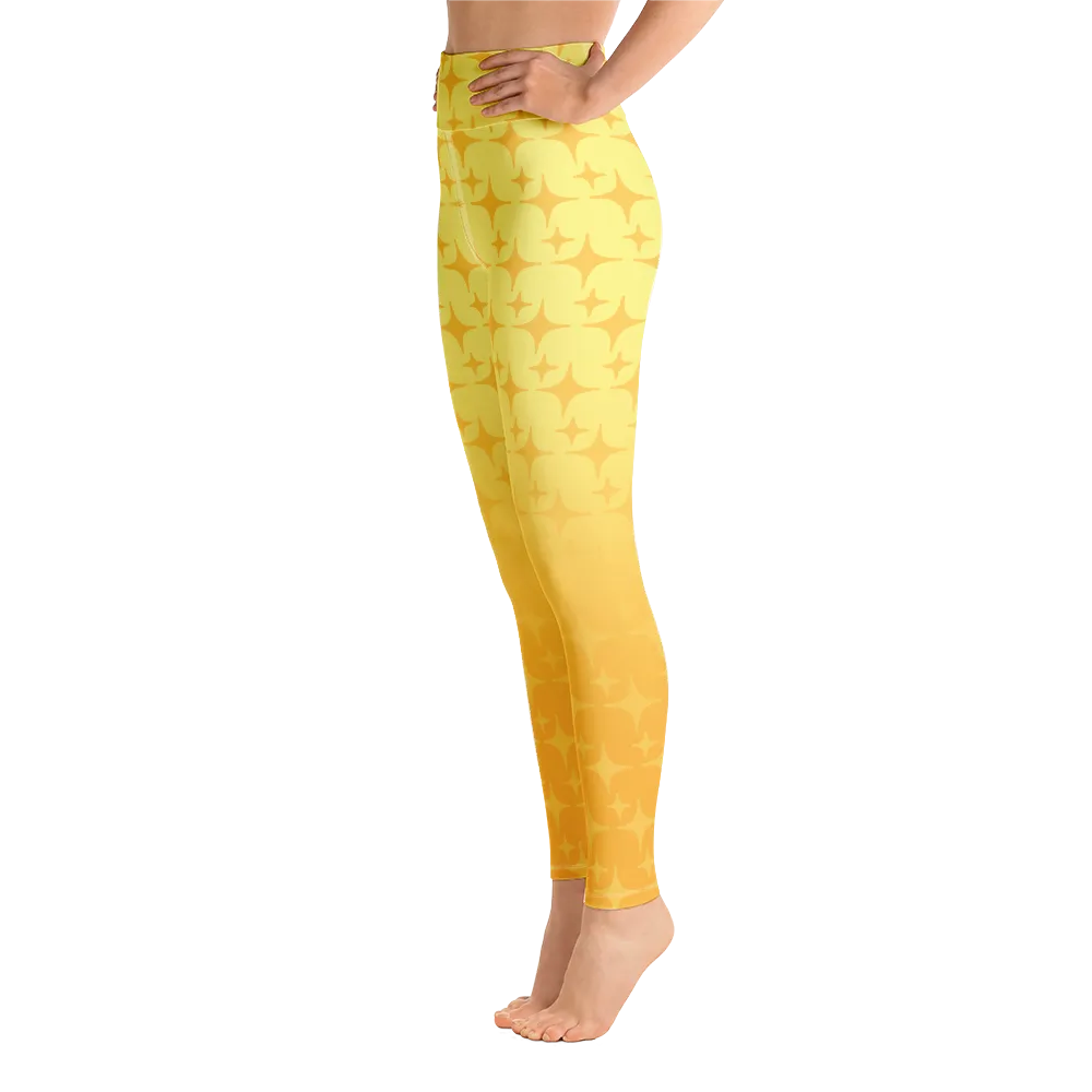 Yellow Ghost Sparkle Leggings (Women's XS-XL)