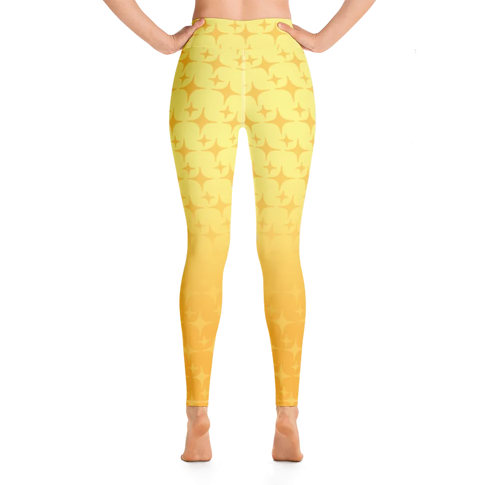 Yellow Ghost Sparkle Leggings (Women's XS-XL)