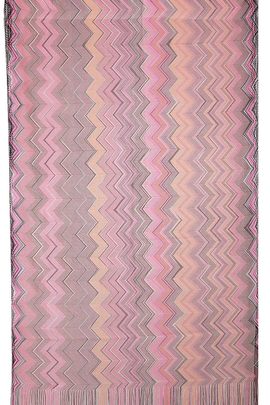 ZIG ZAG Pink Fringed Woman Scarf